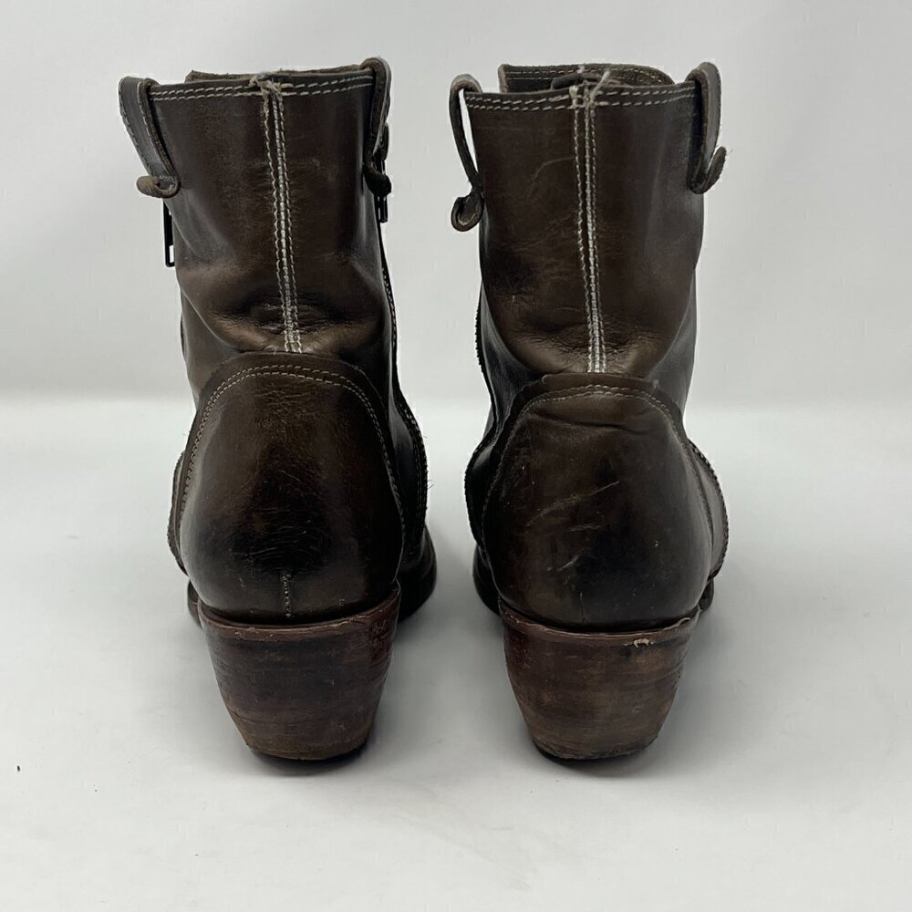 Freebird Austin double-zip leather ankle booties pre-worn 9 grey brown - Picture 15 of 15